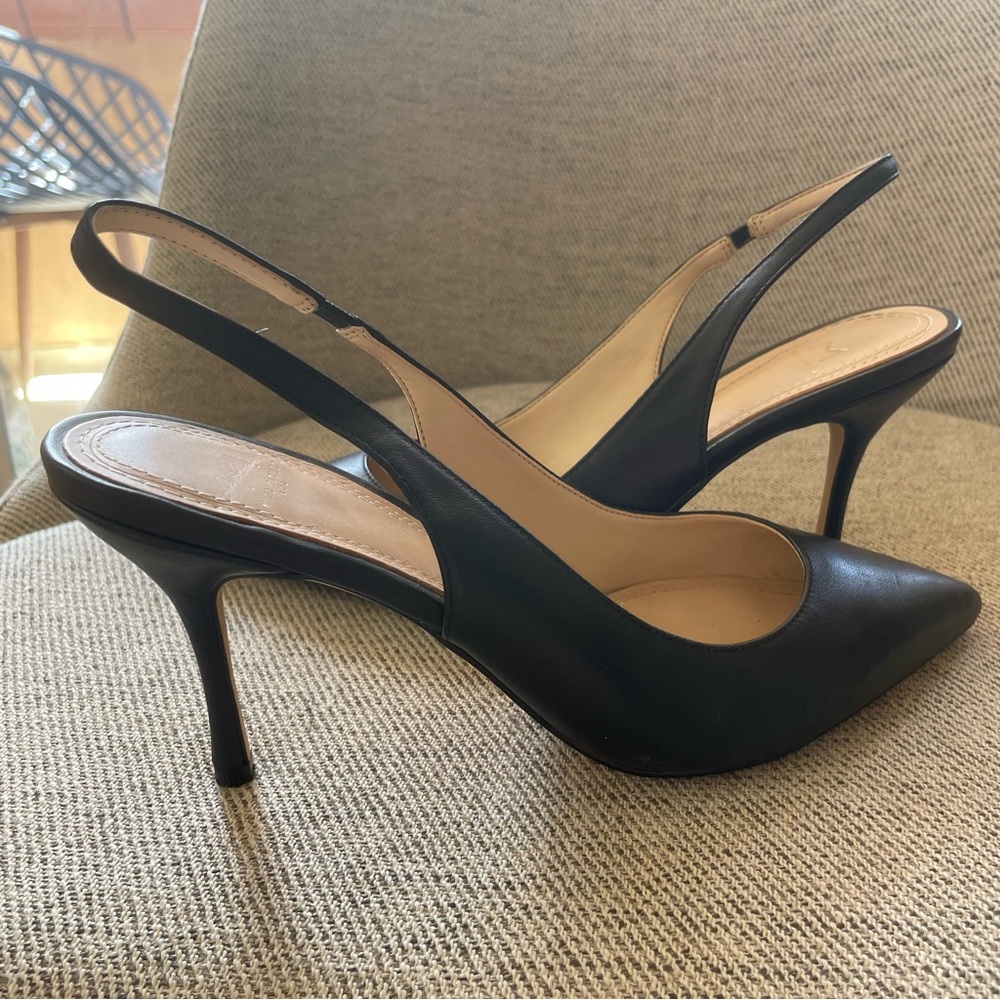 Marc Fisher Camela Slingback heel Black Leather Size 7.5